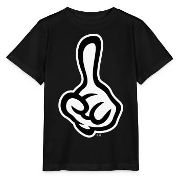 Raised index finger (finger / left hand NEG2C) - Stanley/Stella MINI CREATOR Kids’ T-Shirt - black - Front - Mikhail (115cm)