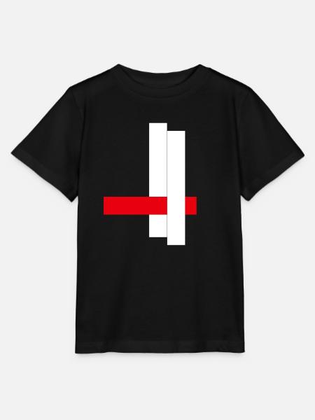 Geometrischer Kontrast Rot Schwarz Weiß - Stanley/Stella Kinder T-Shirt MINI CREATOR  - Schwarz