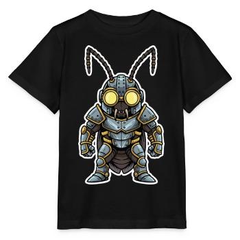 Kakerlaken-Steampunk-Soldaten-Rüstung Stahl-Bläuliches - Stanley/Stella Kinder T-Shirt MINI CREATOR  - Schwarz - Vorne - Mikhail (115cm)