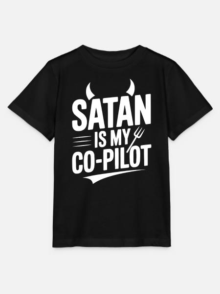 Satan ist mein Co-Pilot - Stanley/Stella Kinder T-Shirt MINI CREATOR  - Schwarz