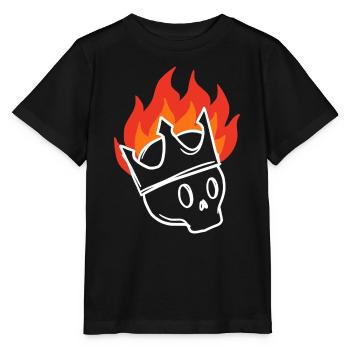Roi Squelette Squelette Sombre du Crâne Enflammé - T-shirt bio MINI CREATOR Stanley/Stella Enfant - noir - Devant - Mikhail (115cm)