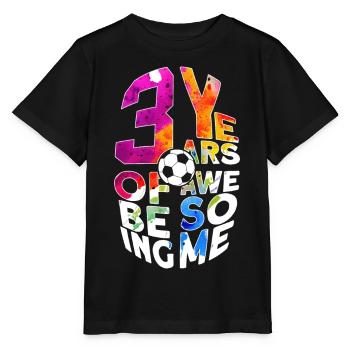 3 YEARS OF BEING AWESOME FOOTBALL 3RD BIRTHDAY - Stanley/Stella MINI CREATOR Kids’ T-Shirt - black - Front - Mikhail (115cm)