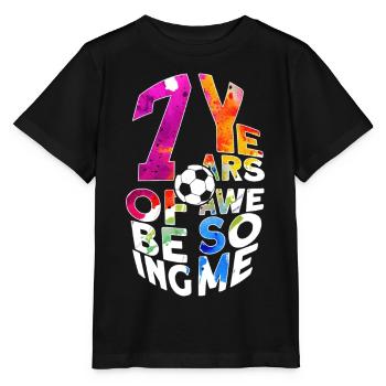 7 YEARS OF BEING AWESOME FOOTBALL 7TH BIRTHDAY - Stanley/Stella MINI CREATOR Kids’ T-Shirt - black - Front - Mikhail (115cm)
