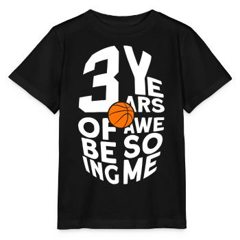 3 YEARS OF BEING AWESOME BASKETBALL 3. GEBURTSTAG - Stanley/Stella Kinder T-Shirt MINI CREATOR  - Schwarz - Vorne - Mikhail (115cm)
