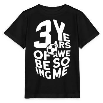 3 YEARS OF BEING AWESOME FOOTBALL 3RD BIRTHDAY - Stanley/Stella MINI CREATOR Kids’ T-Shirt - black - Front - Mikhail (115cm)