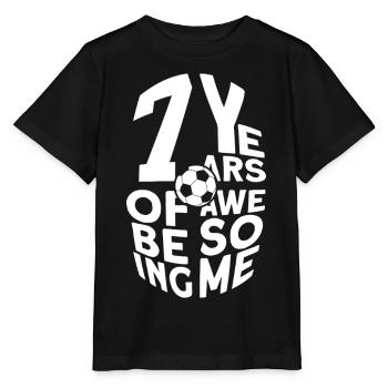 7 YEARS OF BEING AWESOME FOOTBALL 7TH BIRTHDAY - Stanley/Stella MINI CREATOR Kids’ T-Shirt - black - Front - Mikhail (115cm)
