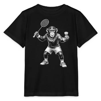 Schimpanse - Stanley/Stella Kinder T-Shirt MINI CREATOR  - Schwarz - Vorne - Mikhail (115cm)