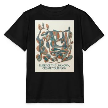 Embrace The Unknown Flow — Abstract Line Art - Stanley/Stella MINI CREATOR Kids’ T-Shirt - black - Front - Mikhail (115cm)