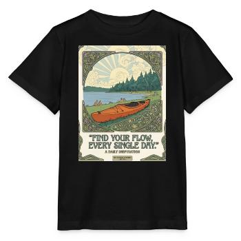Trouver le flux chaque jour : affiche kayak - T-shirt bio MINI CREATOR Stanley/Stella Enfant - noir - Devant - Mikhail (115cm)