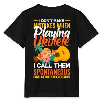 Funny Ukulele Designs and Sayings - Stanley/Stella MINI CREATOR Kids’ T-Shirt - black - Front - Mikhail (115cm)