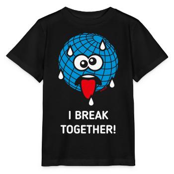 Emoticon Erde, I Break Together, Klimawandel NEG3C - Stanley/Stella Kinder T-Shirt MINI CREATOR  - Schwarz - Vorne - Mikhail (115cm)