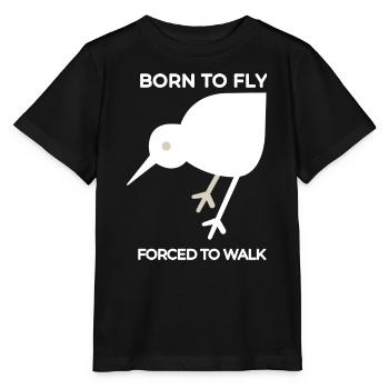 Geboren zum Fliegen Gezwungen Zu Gehen - Stanley/Stella Kinder T-Shirt MINI CREATOR  - Schwarz - Vorne - Mikhail (115cm)