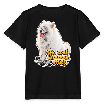 Der Hund und der Kohleangriff – Ein spielerisches Design - Stanley/Stella Kinder T-Shirt MINI CREATOR  - Schwarz - Vorne - Mikhail (115cm)