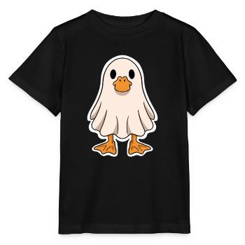 Geister-Ente Kuschel-Design - Stanley/Stella Kinder T-Shirt MINI CREATOR  - Schwarz - Vorne - Mikhail (115cm)