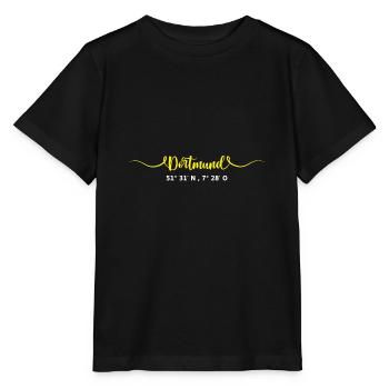 Koordinaten Deutschland Stadt Dortmund - Stanley/Stella Kinder T-Shirt MINI CREATOR  - Schwarz - Vorne - Mikhail (115cm)