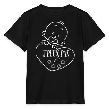 J'peux pas j'ai dodo. Humour pour bébé. - T-shirt bio MINI CREATOR Stanley/Stella Enfant - noir - Devant - Mikhail (115cm)
