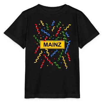 Mayence, Carnaval de Mayence, Confettis, Costume, Panneau de la ville - T-shirt bio MINI CREATOR Stanley/Stella Enfant - noir - Devant - Mikhail (115cm)