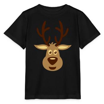 Rentier (reindeer) - Stanley/Stella Kinder T-Shirt MINI CREATOR  - Schwarz - Vorne - Mikhail (115cm)