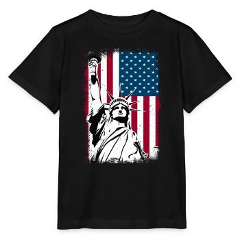 Statue de la Liberté Amérique - T-shirt bio MINI CREATOR Stanley/Stella Enfant - noir - Devant - Mikhail (115cm)