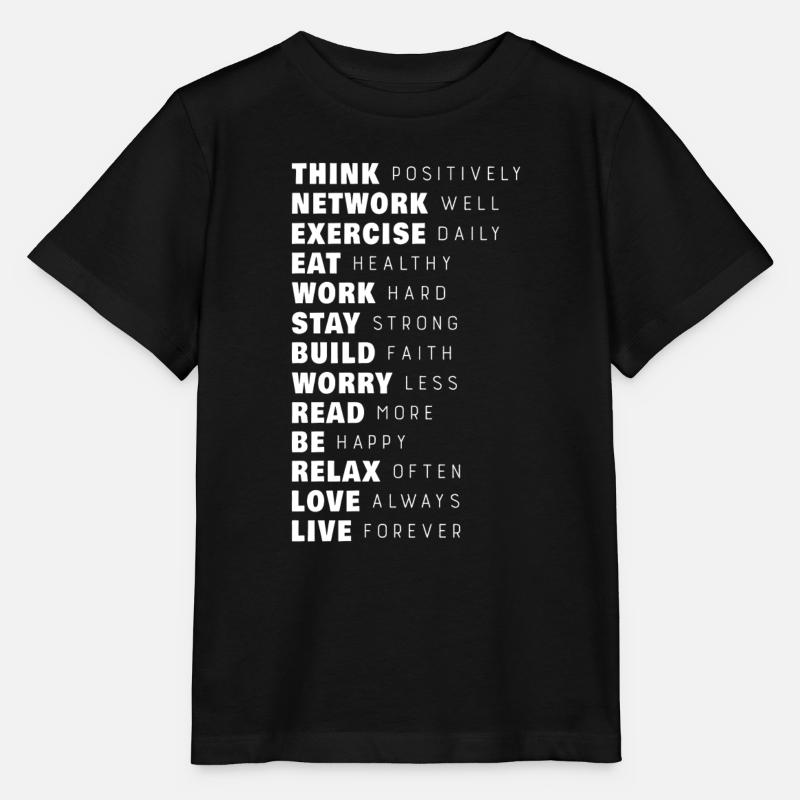 Think Positively - Stanley/Stella MINI CREATOR Kids’ T-Shirt - black