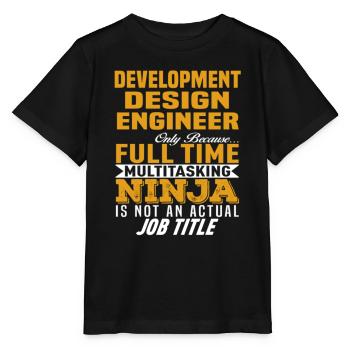 Development Design Engineer job tittle - T-shirt bio MINI CREATOR Stanley/Stella Enfant - noir - Devant - Mikhail (115cm)