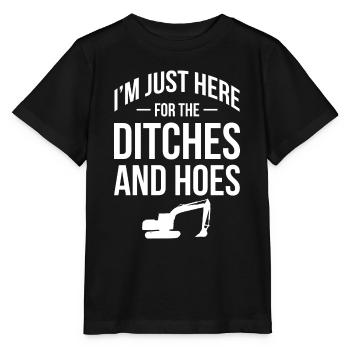 Je suis juste là pour les fossés et les houes - - T-shirt bio MINI CREATOR Stanley/Stella Enfant - noir - Devant - Mikhail (115cm)