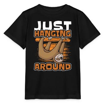 Sloth hang hang out - Stanley/Stella MINI CREATOR Kids’ T-Shirt - black - Front - Mikhail (115cm)