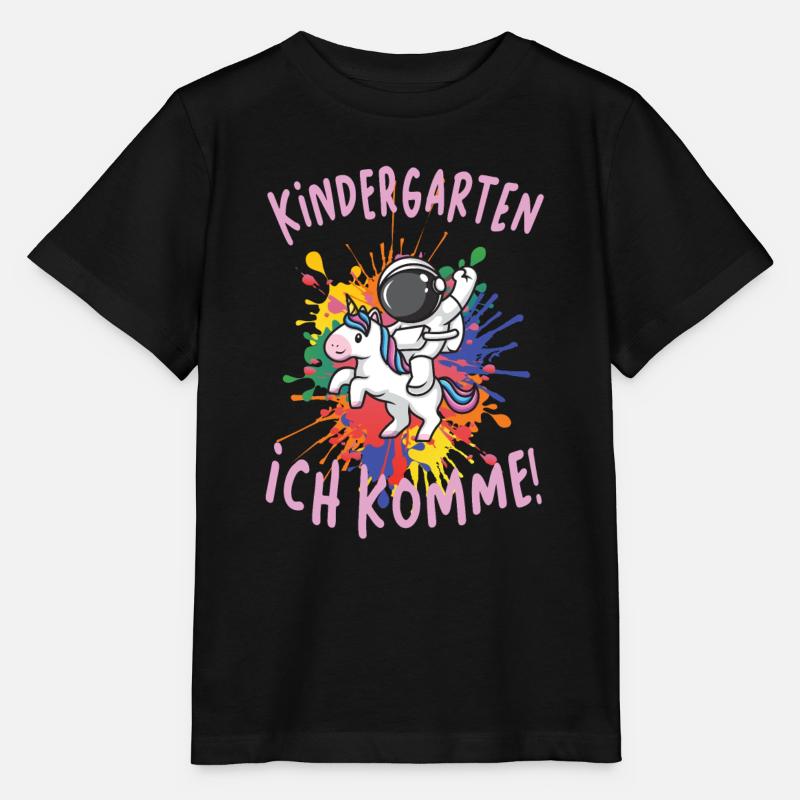 Kindergarten Einhorn Astronaut - Stanley/Stella Kinder T-Shirt MINI CREATOR  - Schwarz