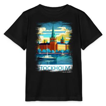 Stockholm, Schweden, Schweden, Skandinavien, Skandinavien - Stanley/Stella Kinder T-Shirt MINI CREATOR  - Schwarz - Vorne - Mikhail (115cm)