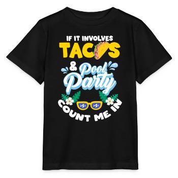 Pool Swimming Flamingo - Stanley/Stella MINI CREATOR Kids’ T-Shirt - black - Front - Mikhail (115cm)