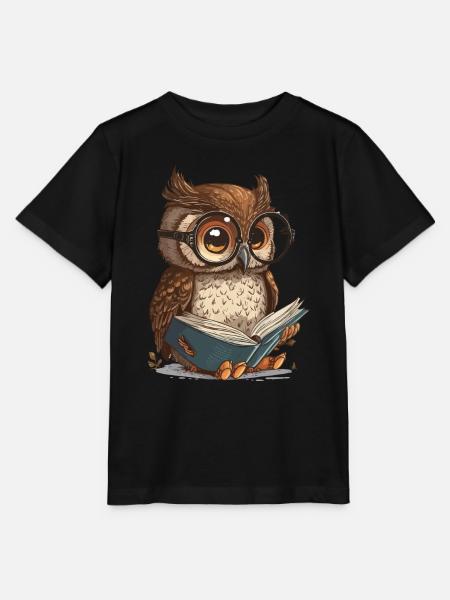 Weise Eule - Stanley/Stella Kinder T-Shirt MINI CREATOR  - Schwarz