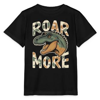 DINOSAUR TSHIRT, ROAR MORE - Stanley/Stella MINI CREATOR Kids’ T-Shirt - black - Front - Mikhail (115cm)