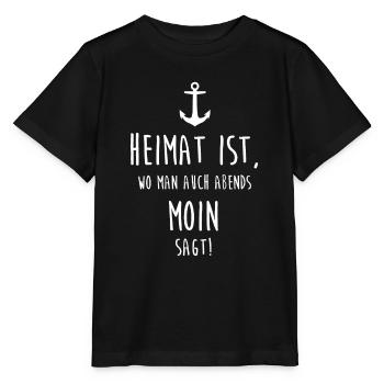 Heimat ist, wo man auch abends MOIN sagt! - Stanley/Stella Kinder T-Shirt MINI CREATOR  - Schwarz - Vorne - Mikhail (115cm)