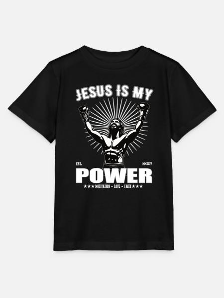 Jesus is my Power - Boxing Design - Stanley/Stella Kinder T-Shirt MINI CREATOR - Schwarz