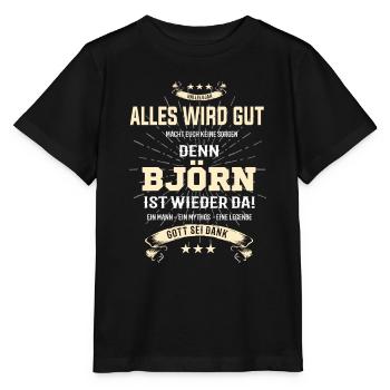 Alles wird gut denn Björn Ist da Outfit - Stanley/Stella Kinder T-Shirt MINI CREATOR  - Schwarz - Vorne - Mikhail (115cm)