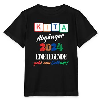 Kita Abgänger 2024 Legende Verlässt das Gelände - Stanley/Stella Kinder T-Shirt MINI CREATOR  - Schwarz - Vorne - Mikhail (115cm)