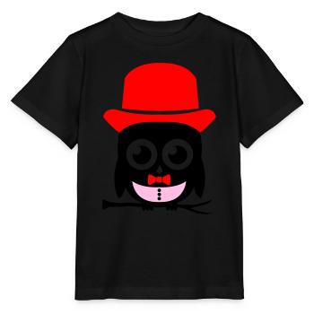 hibou sir 02 copie - T-shirt bio MINI CREATOR Stanley/Stella Enfant - noir - Devant - Mikhail (115cm)
