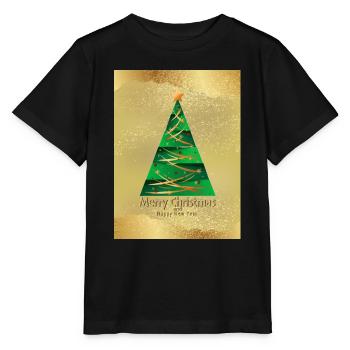 Arbre de Noël festif Salutation Noël festif - T-shirt bio MINI CREATOR Stanley/Stella Enfant - noir - Devant - Mikhail (115cm)