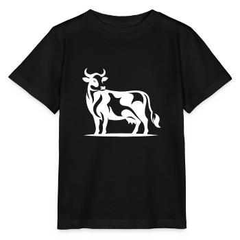 Cooles einfaches Milchkuh Design, Für Kuhliebhaber - Stanley/Stella Kinder T-Shirt MINI CREATOR  - Schwarz - Vorne - Mikhail (115cm)