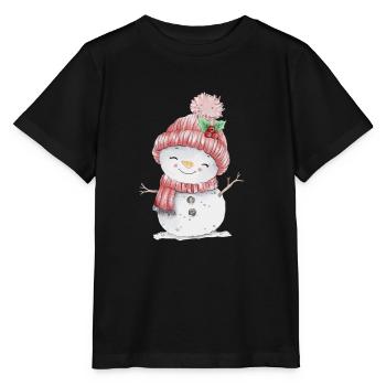 Bonhomme de neige joyeux - T-shirt bio MINI CREATOR Stanley/Stella Enfant - noir - Devant - Mikhail (115cm)