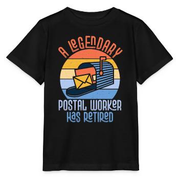 Un postier légendaire a pris sa retraite Postman Mail - T-shirt bio MINI CREATOR Stanley/Stella Enfant - noir - Devant - Mikhail (115cm)