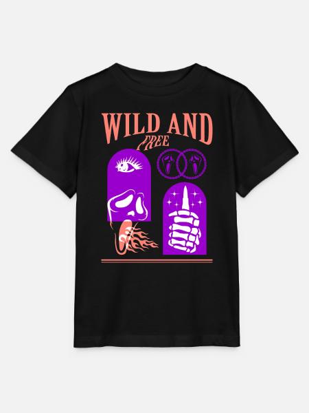 Wild and Free - Stanley/Stella Kinder T-Shirt MINI CREATOR - Schwarz