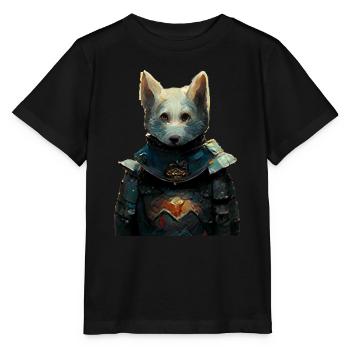 Chien en armure médiévale - T-shirt bio MINI CREATOR Stanley/Stella Enfant - noir - Devant - Mikhail (115cm)