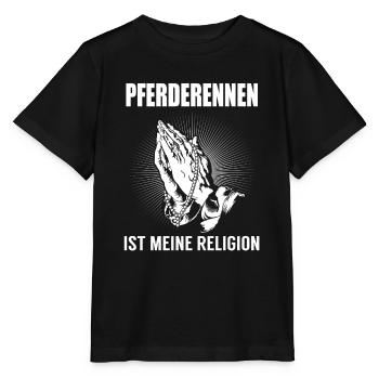 Pferderennen - meine Religion - Stanley/Stella Kinder T-Shirt MINI CREATOR  - Schwarz - Vorne - Mikhail (115cm)