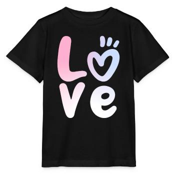 Love Love Lettering Valentine's Day - Stanley/Stella MINI CREATOR Kids’ T-Shirt - black - Front - Mikhail (115cm)