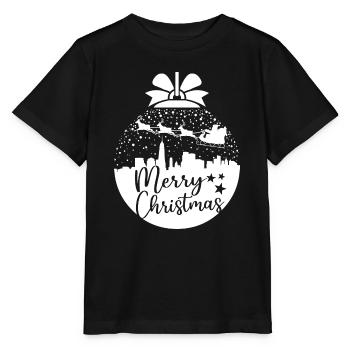 Weihnachten Schneeball Santa Sleigh Frohe Weihnachten Geschenk - Stanley/Stella Kinder T-Shirt MINI CREATOR  - Schwarz - Vorne - Mikhail (115cm)