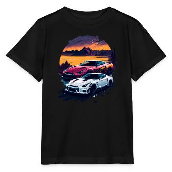 Klassischer Sportwagen - Stanley/Stella Kinder T-Shirt MINI CREATOR  - Schwarz - Vorne - Mikhail (115cm)
