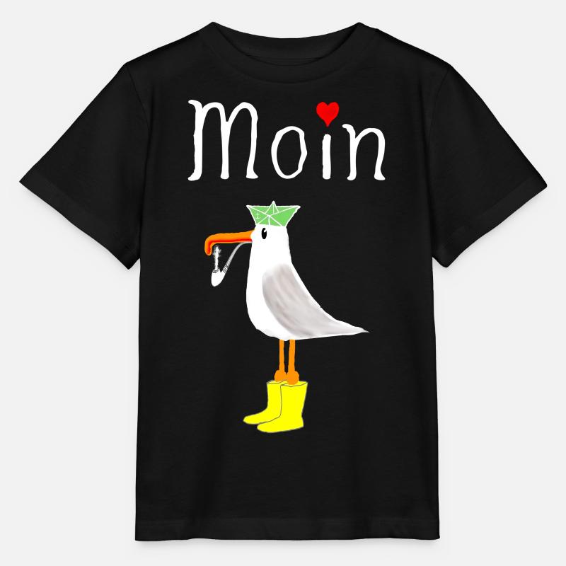 Moin Möwe Seemann - Stanley/Stella Kinder T-Shirt MINI CREATOR  - Schwarz