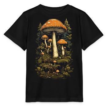 Retro mushroom magic for collectors & lovers - Stanley/Stella MINI CREATOR Kids’ T-Shirt - black - Front - Mikhail (115cm)