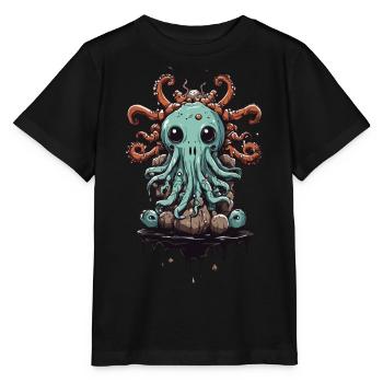 Conception mignonne de monstre visqueux Halloween - T-shirt bio MINI CREATOR Stanley/Stella Enfant - noir - Devant - Mikhail (115cm)
